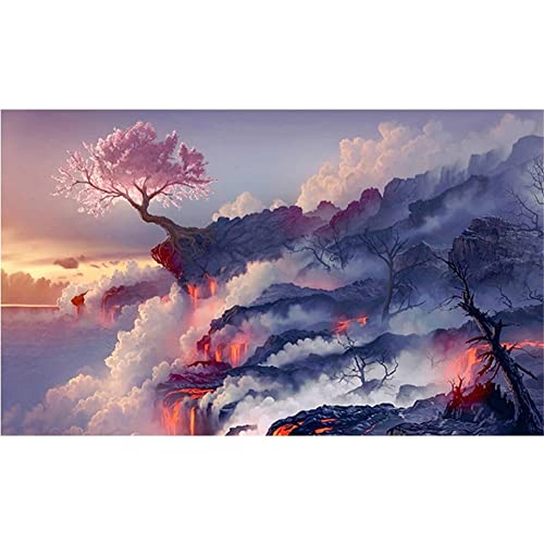 5D DIY Diamond Painting Kits Kirschbaum Voll Bohren Strass Kristall Diamant Malerei Kinder Erwachsene Kreuzstich Stickerei Anzahl Mosaik Für Home Wall Dekoration Handwerk Round Drill 30x40cm AAB17497