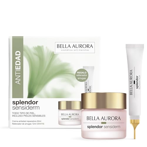 Splendor Sensiderm Pack Ritual Antiedad Reparador para Piel Sensible | Crema Antiedad Calmante + Rellenador de Arrugas Localizado | Repara la Barrera y Alisa Arrugas Profundas | 50 ml + 12 ml