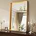 Easly 36 x 24 Inch Gold Bathroom Mirror for Wall,Aluminum Alloy Frame Rectangular Wall Mounted Mirror for Farmhouse Decor Horizontal or Vertical Ideal for Bedroom, Living Room