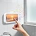 Shower Phone Holder with Integrated Wireless Speaker and Key Control, Wall-Mounted Water-Resistant Anti-Fog Case, 360° Rotatable, Extendable and Adjustable, Water-Resistant Screen Touch, White (White)
