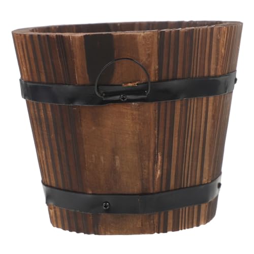 IWOWHERO Rustikaler Holz blumentopf Wetterfester Pflanzkübel für Gemüse und Blumen Langlebiger Gartenbedarf Vielseitiger Outdoor pflanzkübel für Balkon Terrasse Fensterbank und Wohnräume