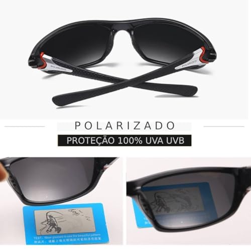 Oculos de Sol Masculino Polarizado Esportivo Bike Corrida Com proteção UV (PRETO)