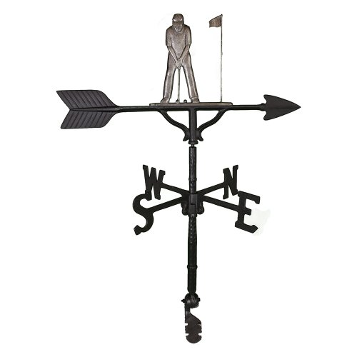 Montague Metal Products 32-Inch Weathervane with Swedish Iron Putter Ornament