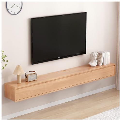 Meuble TV flottant mural 140cm console rangement centre divertissement noir