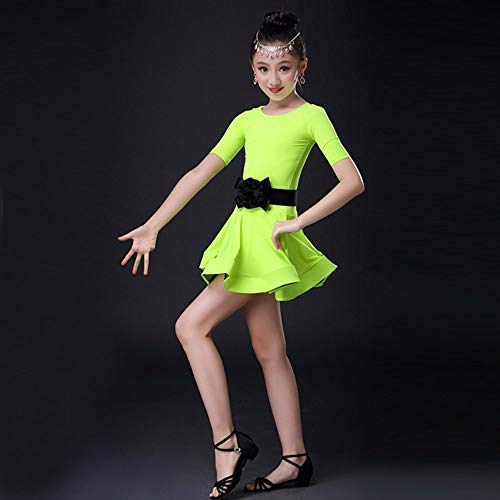 Vestido infantil infantil de balé latino para festa, dança, baile, 3 peças, vestido de flanela para