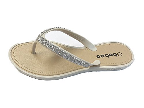 Women's Rhinestone Studded Strap Sandals Slip On Flip Flop Thongs