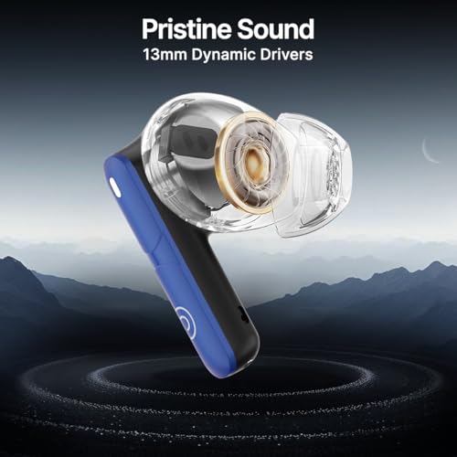 Image of pTron Bassbuds Blaze in-Ear TWS Earbuds w / 13mm Drivers, 50Hrs Playtime, AI-ENC Clear Calls, Bluetooth V5.4 Wireless Headphones, Touch Control, Voice Assistant, Type C Charging & IPX5 (Berry)