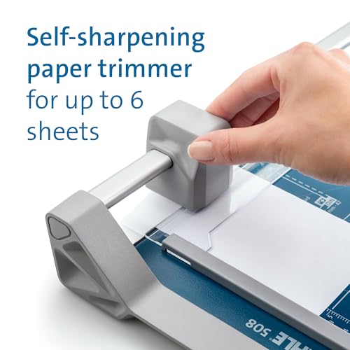Dahle 508 DIN A3 Self-Sharpening Paper Trimmer Guillotine with Safety Cutting Protection, Blue