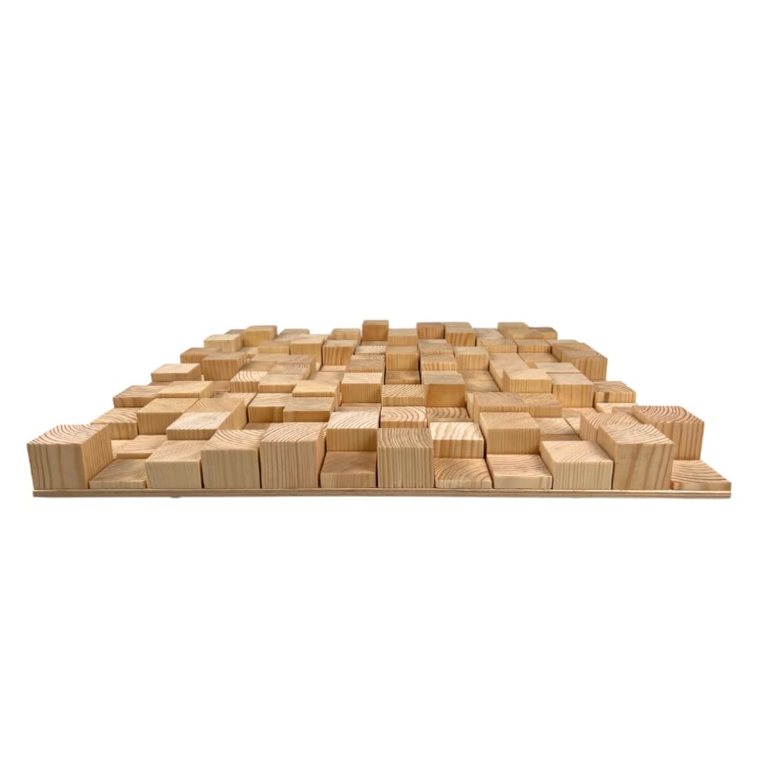 Akustikdiffusor aus Holz „SKYLINE“ – 50 x 50 cm | 2D QRD | Wandkunstpaneel aus Holz | Modell: [SKYLINE | Dicke: 35mm]