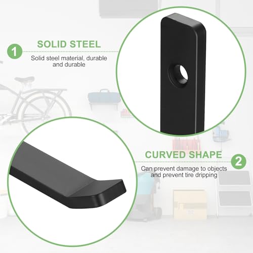 4Stk schwerlast Wandhaken, J Form Garage Haken, Schwarz Universalhaken zum Schrauben, Mantelhaken, Garderobenhaken Schwerlast, zum Aufhängen,Sperrige Artikel Wandhalterung (vier große schwarze)