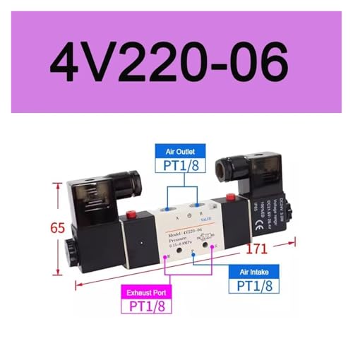 Vanne d'inversion pneumatique 4V220-06 à double solénoïde pour commande de fluides - 3