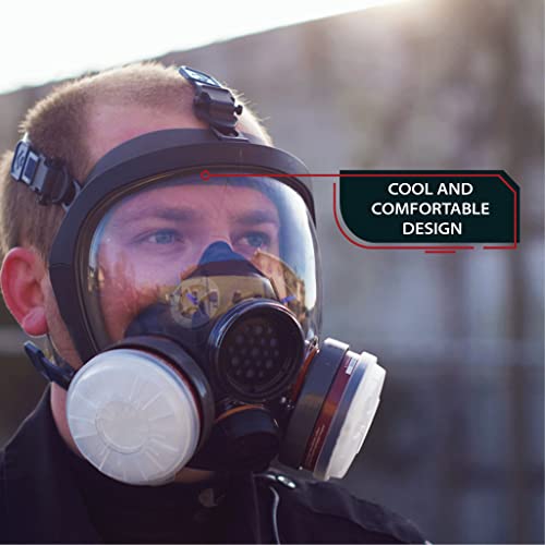 Parcil Distribution PT-100 Full Face Respirator - Activated Carbon Organic Vapor Particulate Respirator Mask thumb #5