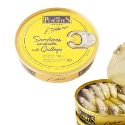 Los Peperetes - Sardinillas a la Gallega - Mejor Conserva de Marisco del Mundo - Recomendadas por David Beckham - 1 Lata 120g
