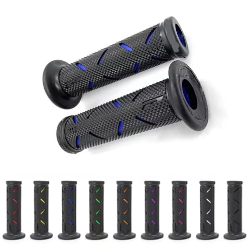 Poignées guidon moto 22 mm en caoutchouc antichoc noir pour le remplacement de votre guidon - 2