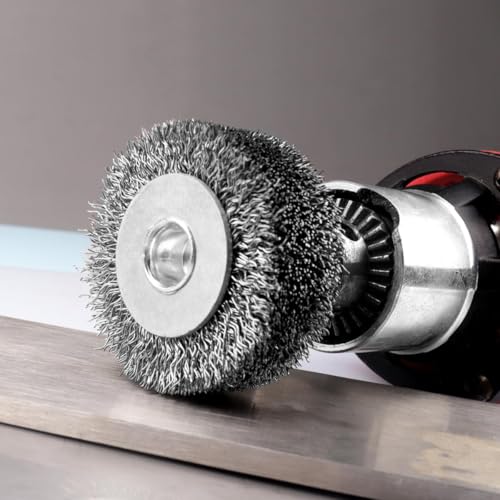 Image of ZYAMY 2PCS Wire Brush Drill Wheel 2 inch Polishing Grinder Cell Phone Auto Parts Drilling Carbon Steel Wire 1 /4 inch Round Shank Heavy Duty Wire Brush for Pipeline Railing Rust Removal Paint Removal