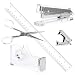 Silver Acrylic Lucite Bundle | Premium Stapler, Tape Dispenser, Scissors, Staple Remover, Ruler Gift Set | Clear Stationery & Desk Accessories | Modern, High End, Chic, Luxury Office Goods