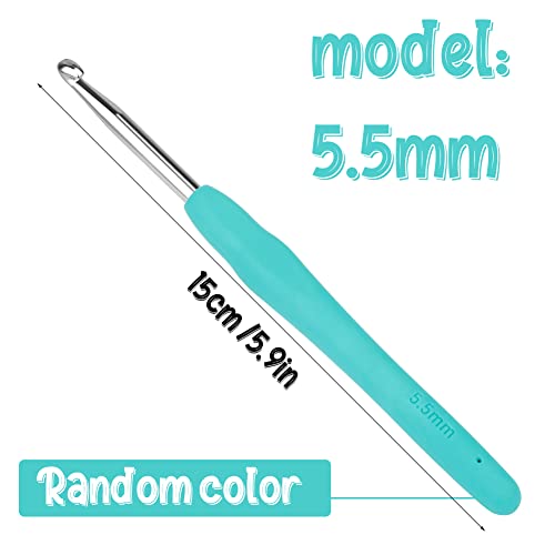 Image of Crochet Hook, 5.5 mm Ergonomic Crochet Hook, Crochet Needles, Ergonomic Handle for Arthritic Hands, Knitting Needles with Soft Handle Beginners and Experienced Crochet Hobbyists (5.5 mm)