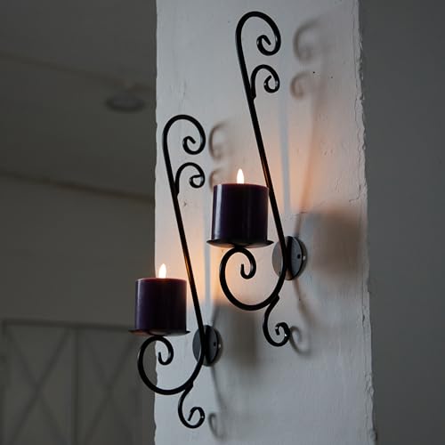 Image of Purple 3 inch Pillar Candles Set of 3 with Timer - Purple Flameless Candle Battery Operated Room Decor for Party, Birthday, Wedding, Halloween, Meditation, Prayer, Spiritual,