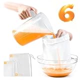 Nut Milk Bag Reusable 6 Pcs (20'x20'/12'x12'/12'x8') Cheese Cloths for Straining, Cheesecloth Bags, Juicing Bag, Fine Mesh Nylon Cheese Cloth Strainer Bags, Straining Almond Milk, Juice, Tea, Soy Milk