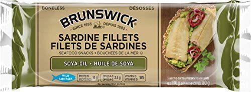 Brunswick Sardine Fillets in Soya Oil, 100g, 18 Count
