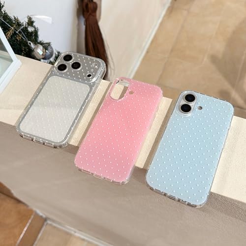 Coque de téléphone transparente à pois bleus au design chic et épuré