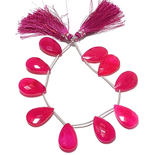 Faceted chalcedony pink briolette perles poires roses 25x16mm pour loisirs créatifs