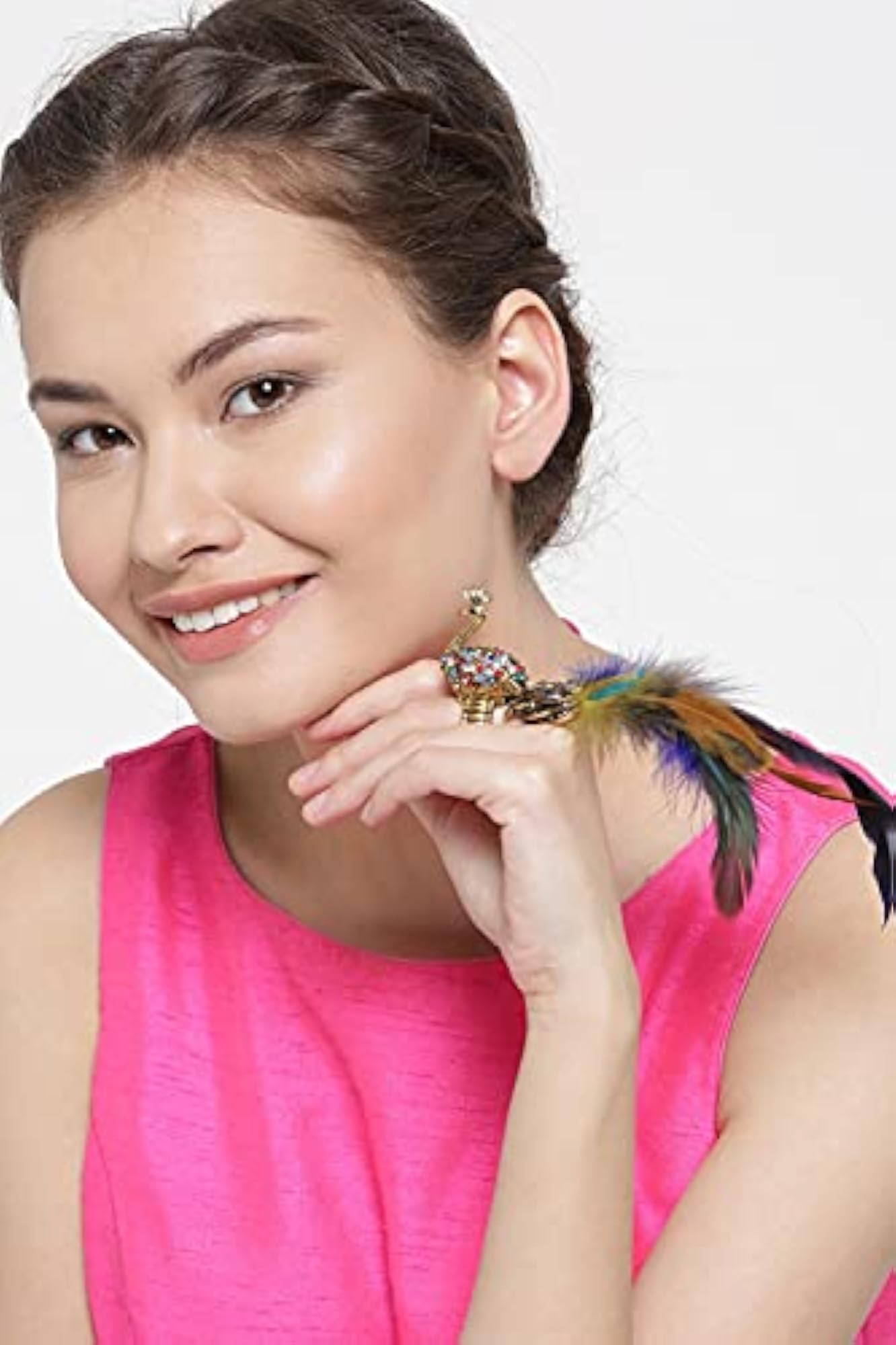 Peacock Feather Adjustable Ring for Women