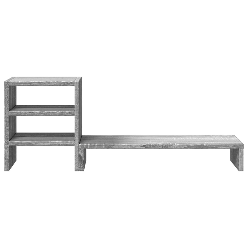 Supporto per monitor con organizer da scrivania, in legno Sonoma, 80 x 20 x 30 cm, rialzo per monitor per ufficio, casa, gaming, postazione di lavoro con spazio e gestione dei cavi