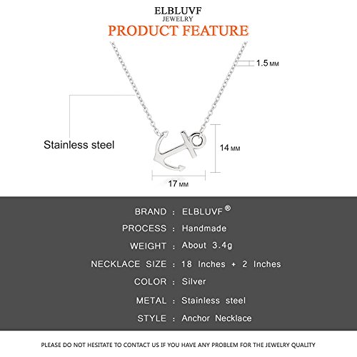 Stainless Steel Sideways Anchor Necklace For Women 16/18inches4