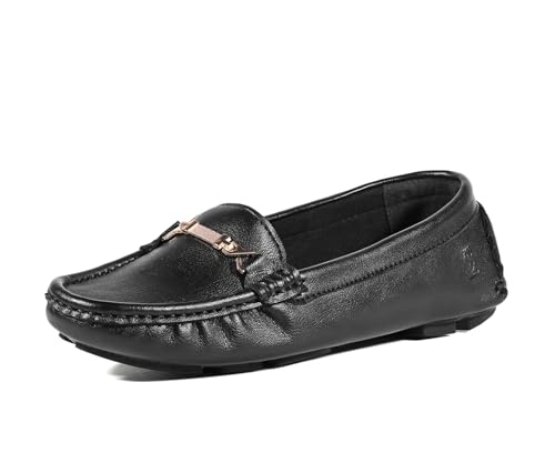 Image of LOUIS STITCH Women's Premium Slip-On Loafers with Buckle | Elegant Solid Slip-On Comfort Shoes for Casual and Formal Wear | Slip-On Loafer Shoes for Women | LSLD-BLR-HS04