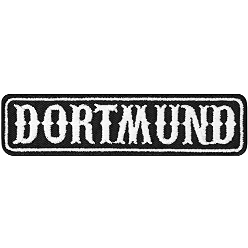 DORTMUND Biker Aufnäher Deutschland Motorrad Club Rankpatch | Applikation zum annähen/aufbügeln |DORTMUND Motorcycle MC Abzeichen Aufbügler Stadtname | 100x25mm