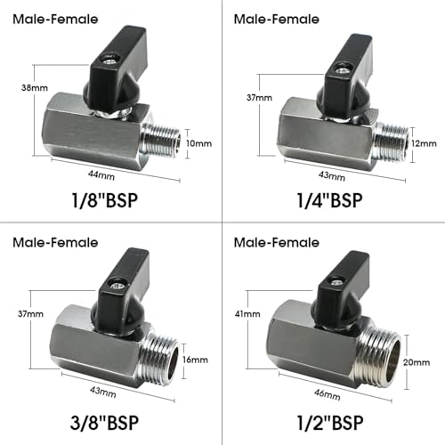 Robinet à boisseau sphérique en laiton 1/2 Mâle-Mâle pour circuit d'eau et compresseur