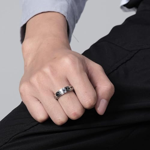 YSJCHEBS 10 Stück Spin Twist Stress Relief Edelstahl-Ringe, Fidget-Ringe für Damen, Silberring-Set gegen Angstzustände