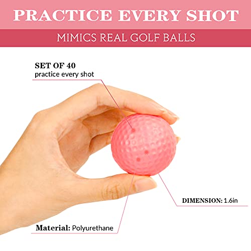 Image of 40 Pack Foam Golf Practice Balls - Realistic Feel and Limited Flight Training Balls for Indoor or Outdoor