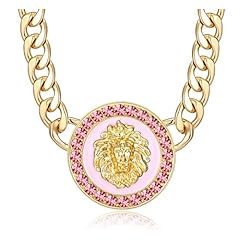 Pink-round necklace
