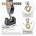 Block and Tackle Pulley System, 4-Wheel Rope Pulley Hoist, 2200lbs Heavy Duty Rope Hoist with 2 Lift Sling Straps, 7:1 Ratio Lifting Power, 65Ft of 5/16” Rope, for Garage and Hunting(black)