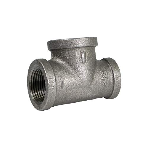 Supply Giant CNSU300I 1" x 3/4" x one inch Black Malleable Reducing Tee with Female Threaded Fitting