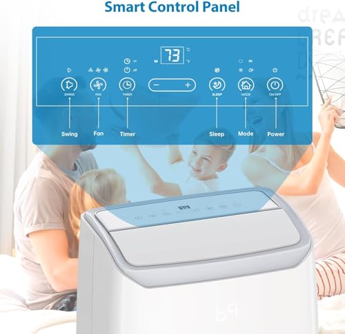 Image of PioneerWorks 14000 BTU Portable Air Conditioner, Cools Rooms up to 750 Sq.Ft, 3-in-1 Ultra-Quiet Cooling Unit with Remote Control, 24H Timer & Auto Swing for Bedroom, Living Room and Large Rooms
