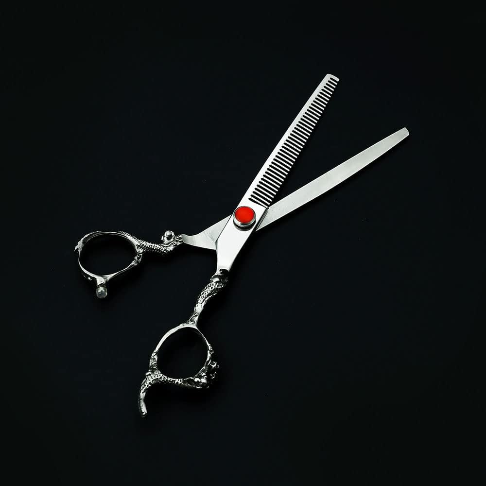 Professional 7-Inch Dragon Handle Hair Cutting Shears - Japan 440C Hairdressing Thinning Scissors for Beauticians