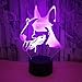 Yyhmkb3D Led Pet Illusion Lamp Bull Terrier Dog Head Led, cadeau décoratif, cadeau d'anniversaire, lampe d'Halloween, lampe d'ambiance, lumières colorées,