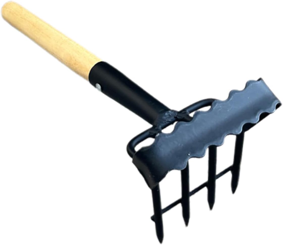 BESPORTBLE Garden Rake for Gardening Small Grip Rake High Tool for Efficient Soil Loosening and Leaf Gathering Garden Beds
