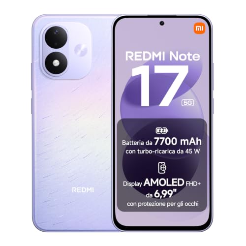 REDMI Note 17 5G, Smartphone 6+256GB, Celestial Purple, Batteria da 7700mAh