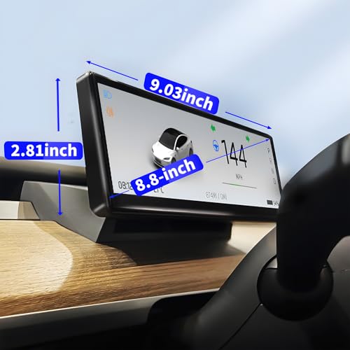 Vicleetek Head up display for Tesla model y/3 carplay android auto instrument cluster,Front camera,8.8”Ultra Thin screen,No block AC-Vent,Auto Pilot Nag,Blind spot warning,OTA online,Sync-Info - Thumbnail 7