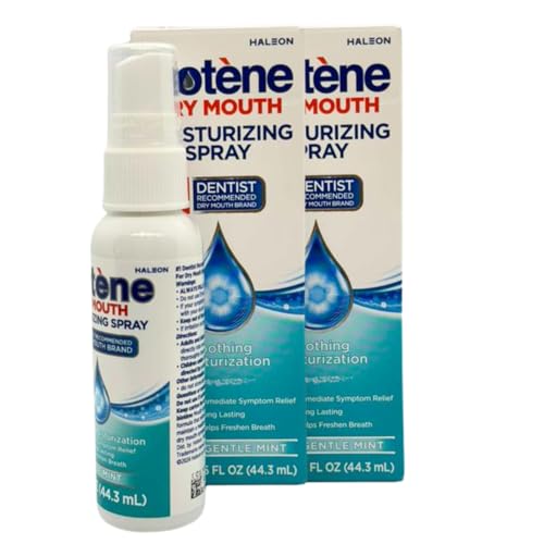 Moisturizing Dry Mouth Spray Biotenee Moisturizing Spray for Dry Mouth and Bad Breath Gentle Mint - 1.5 fl oz (Pack of 2)
