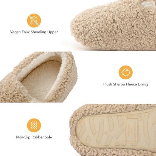 RockDove Women's Faux Shearling Closed Back Slipper with Memory Foam4
