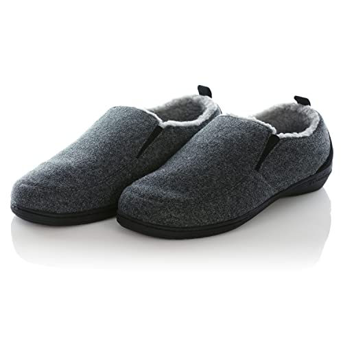 PowerStep Archwear Mens's Orthotic Slippers, Arch Support Slippers, Plantar Fasciitis Relief, Neutral Arch, Shock Absorbing Sole, Lightweight, Orthotic House Shoes, Non Slip Tread, Dark Grey, 13 by PowerStep - Used condition - US$35.75