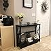 Yaheetech Console Table for Entryway, 2 Tier Entryway Table Bookshelf Accent Table w/Storage Shelf Living Room Entry Hall Foyer Table Furniture, Black,X-Design