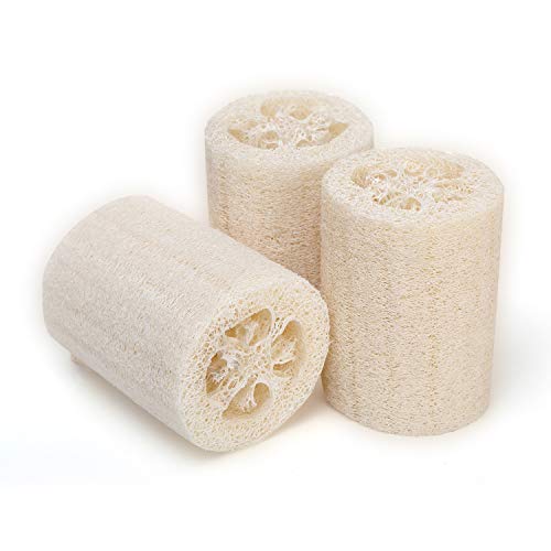 Loofah Natural Loofah Sponge, Bath Loofah Body Scrubber Exfoliating Luffa , 100% Plant Premium Quality Shower sponge of Bath Skin Cleaner Natural Sponges For Body (3 Pack/4")