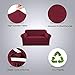 H.VERSAILTEX Stretch Couch Cover Loveseat Covers for 2 Cushion Couch Loveseat Slipcover|Sofa Cover for Love seat 1 Piece, Textured Checked Jacquard Fabric(58'-70' Wide, Burgundy Red)