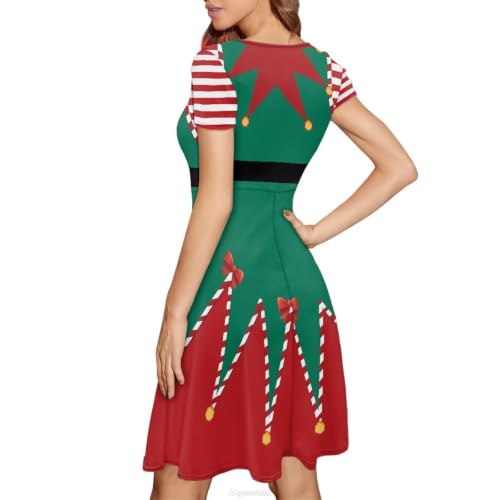 Image of POLERO Sunflower Dress for Women Floral Summer Dresses Short Sleeve Casual Sundresses Midi Dresses